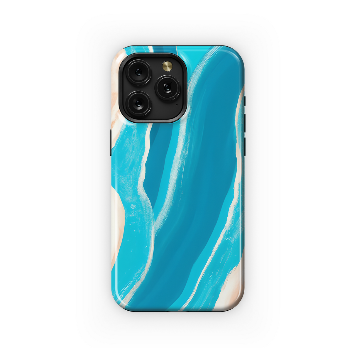 Abstract Painted Wave & Agate Phone Case iPhone Samsung Cover Pixel 3516 - Image 1