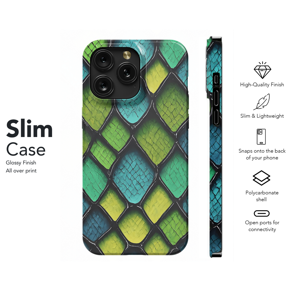 Abstract Snake Skin Neon Phone Case iPhone Samsung Cover Pixel 3352 - Image 7