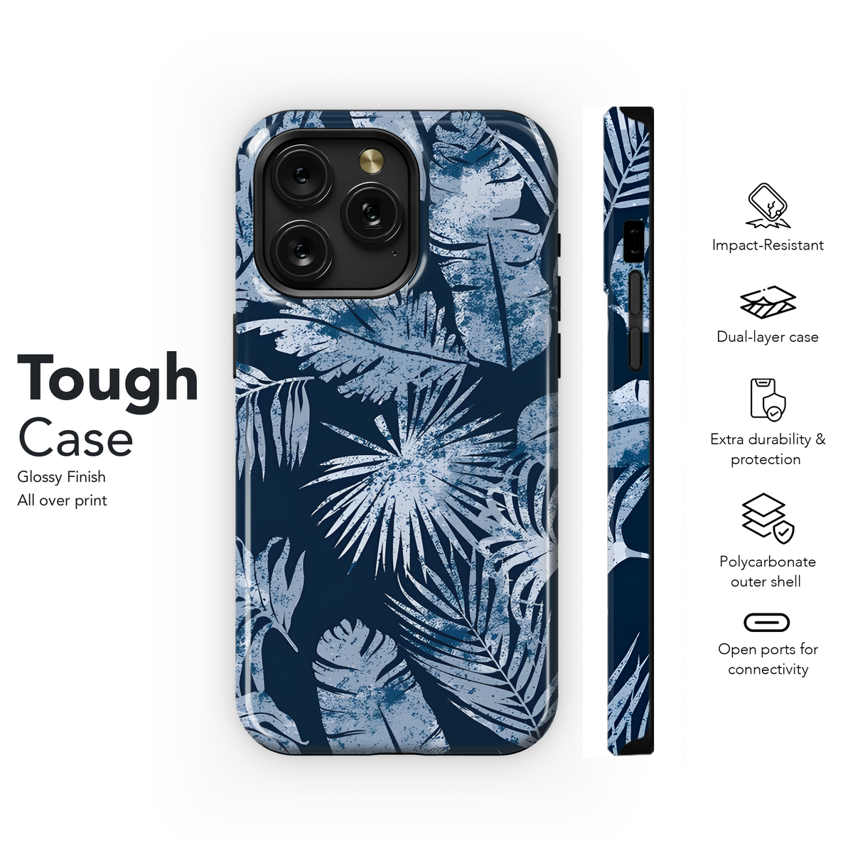 Abstract Tropical Leaves Grunge Phone Case iPhone Samsung Cover Pixel 2692 - Image 5