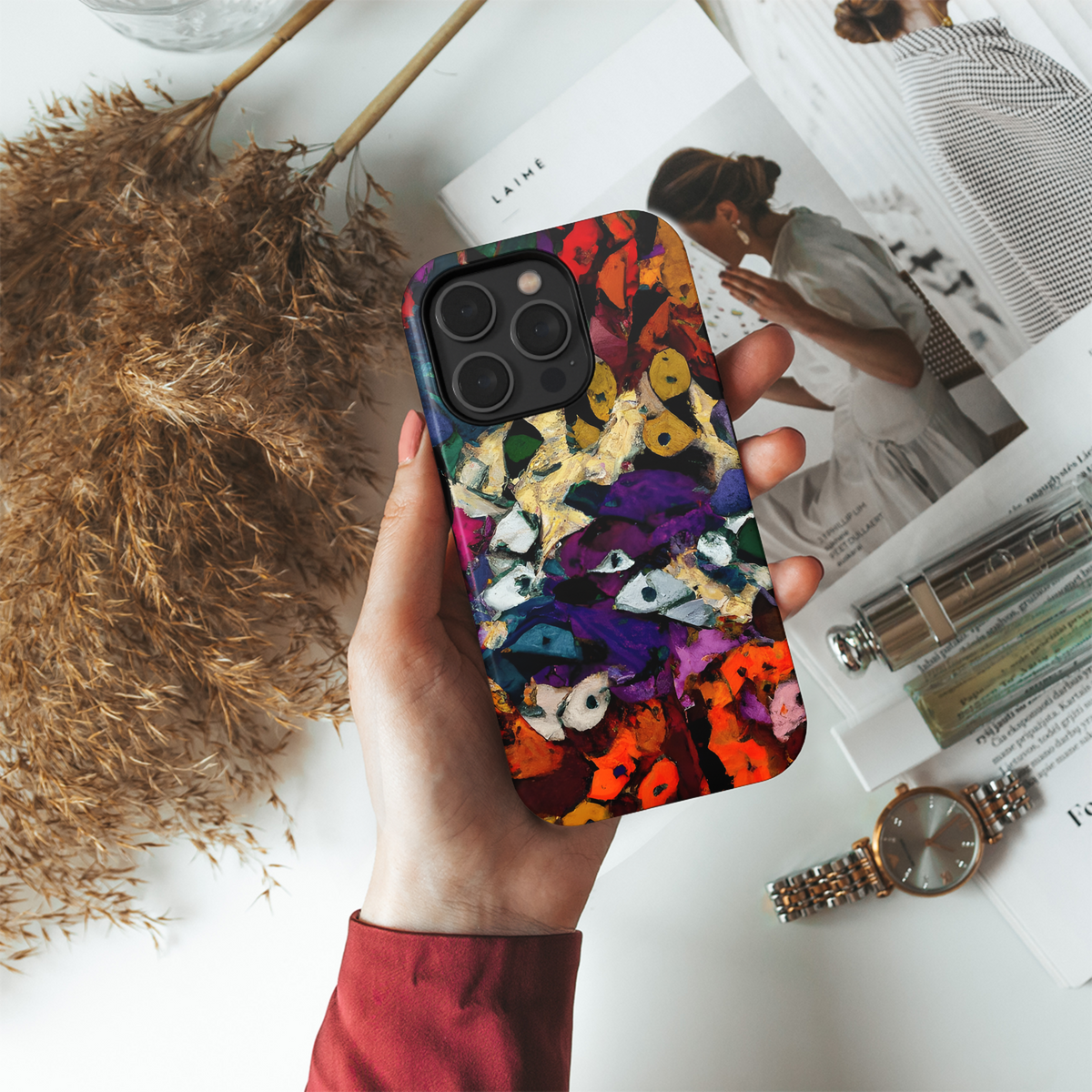 Abstract Watercolor Phone Case iPhone Samsung Cover Pixel 3282 - Image 4