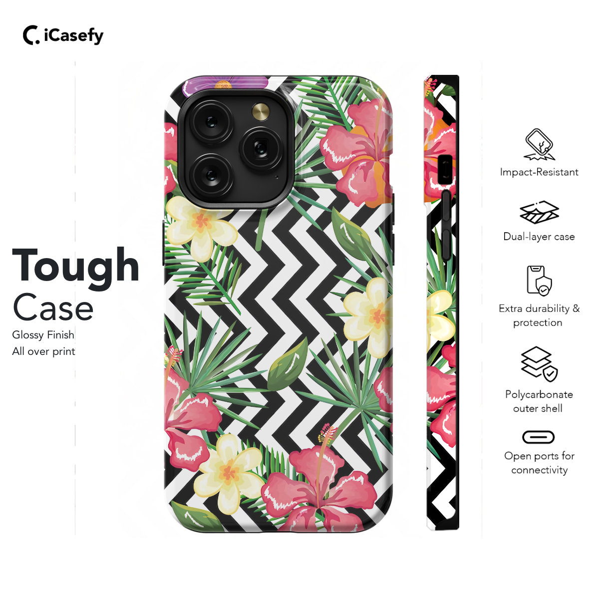 Abstract Wavy Tropical Flower Phone Case iPhone Samsung Cover Pixel 1177 - Image 5