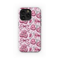 Adorable Pink Heart Lock Bows Phone Case iPhone Samsung Cover Pixel 5255 - Image 1