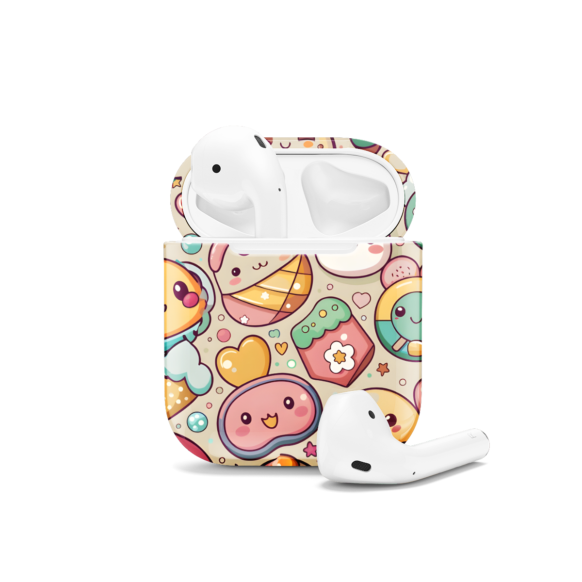 Adorable Seamless Kawaii AirPods Case AirPods Pro AirPods Pro 2 AirPods 3 AirPods 2 Glossy 1100 - Image 1