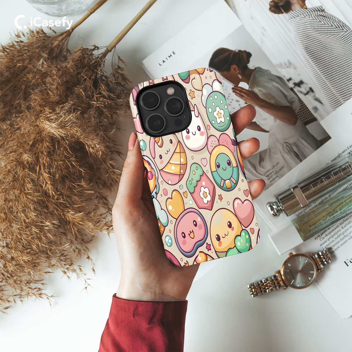 Adorable Seamless Kawaii Phone Case iPhone Samsung Cover Pixel 1100 - Image 2