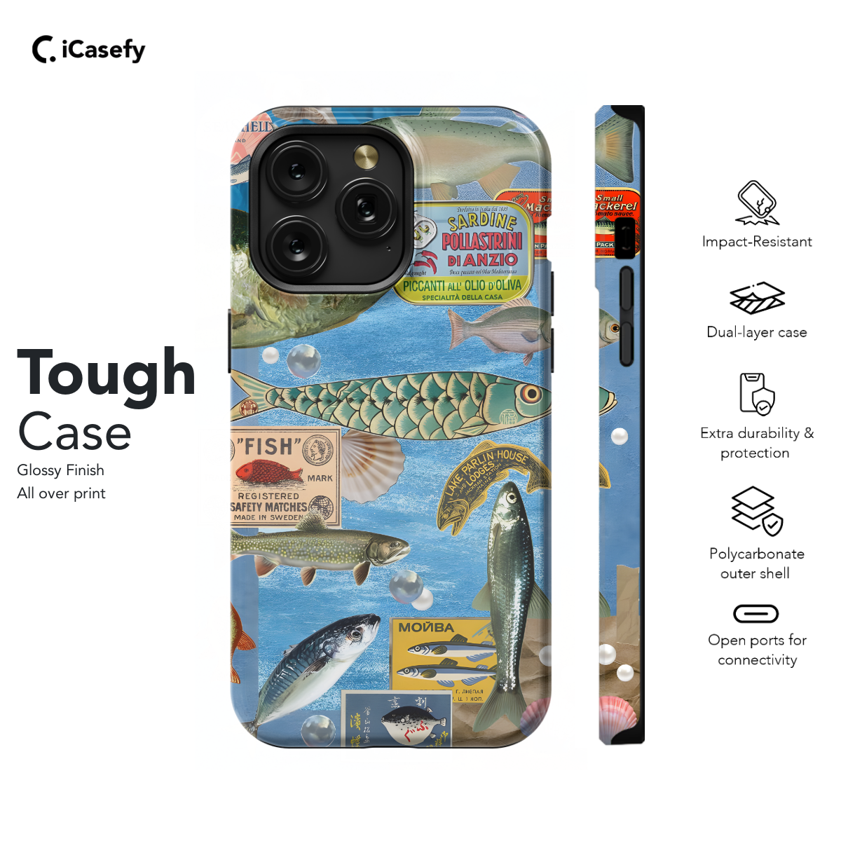 Aesthetic Collage Fish Sea Sardine Phone Case iPhone Samsung Pixel & More 347 - Image 5