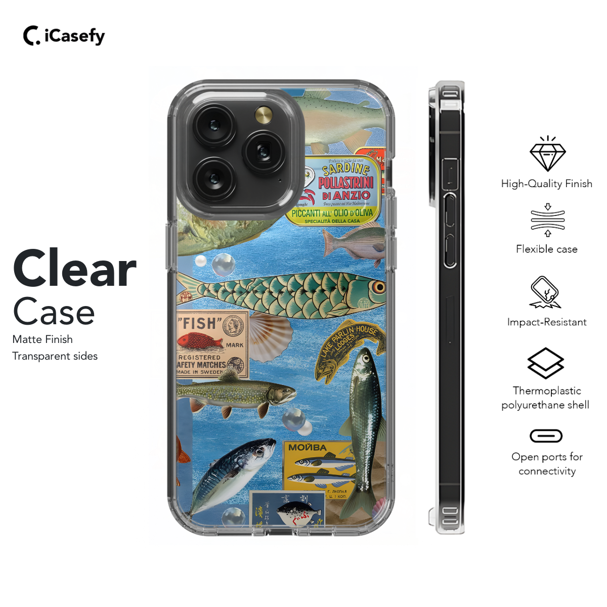 Aesthetic Collage Fish Sea Sardine Phone Case iPhone Samsung Pixel & More 347 - Image 7