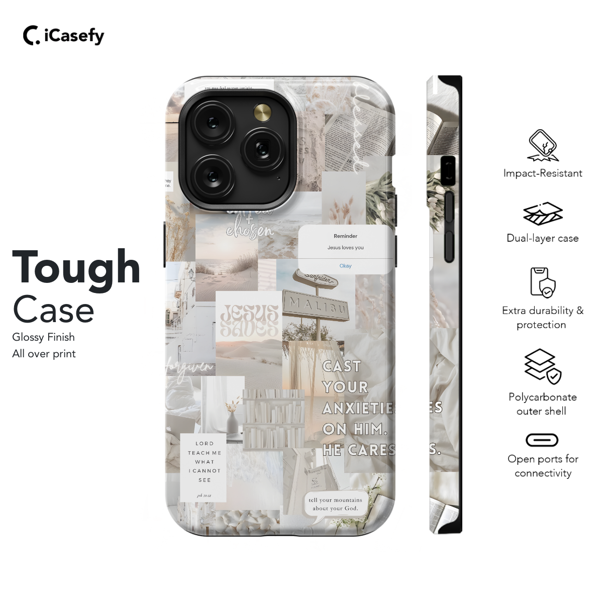 Aesthetic Cute White Collage Christian Phone Case iPhone Samsung Pixel & More 434 - Image 5