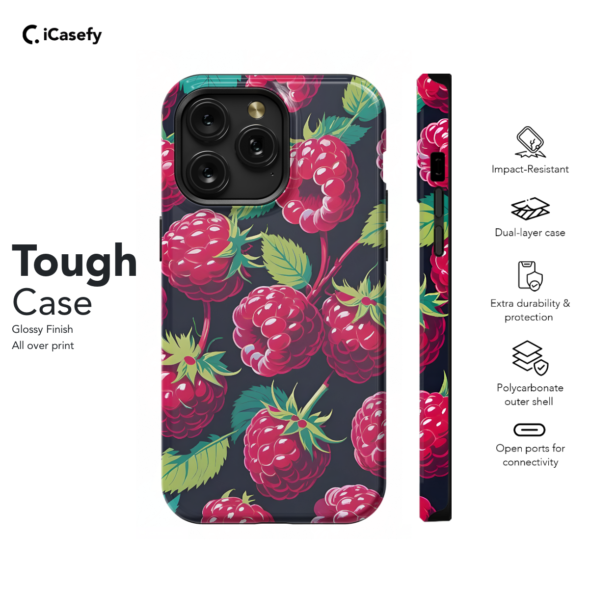 Aesthetic Raspberries Phone Case iPhone Samsung Cover Pixel 1005 - Image 5