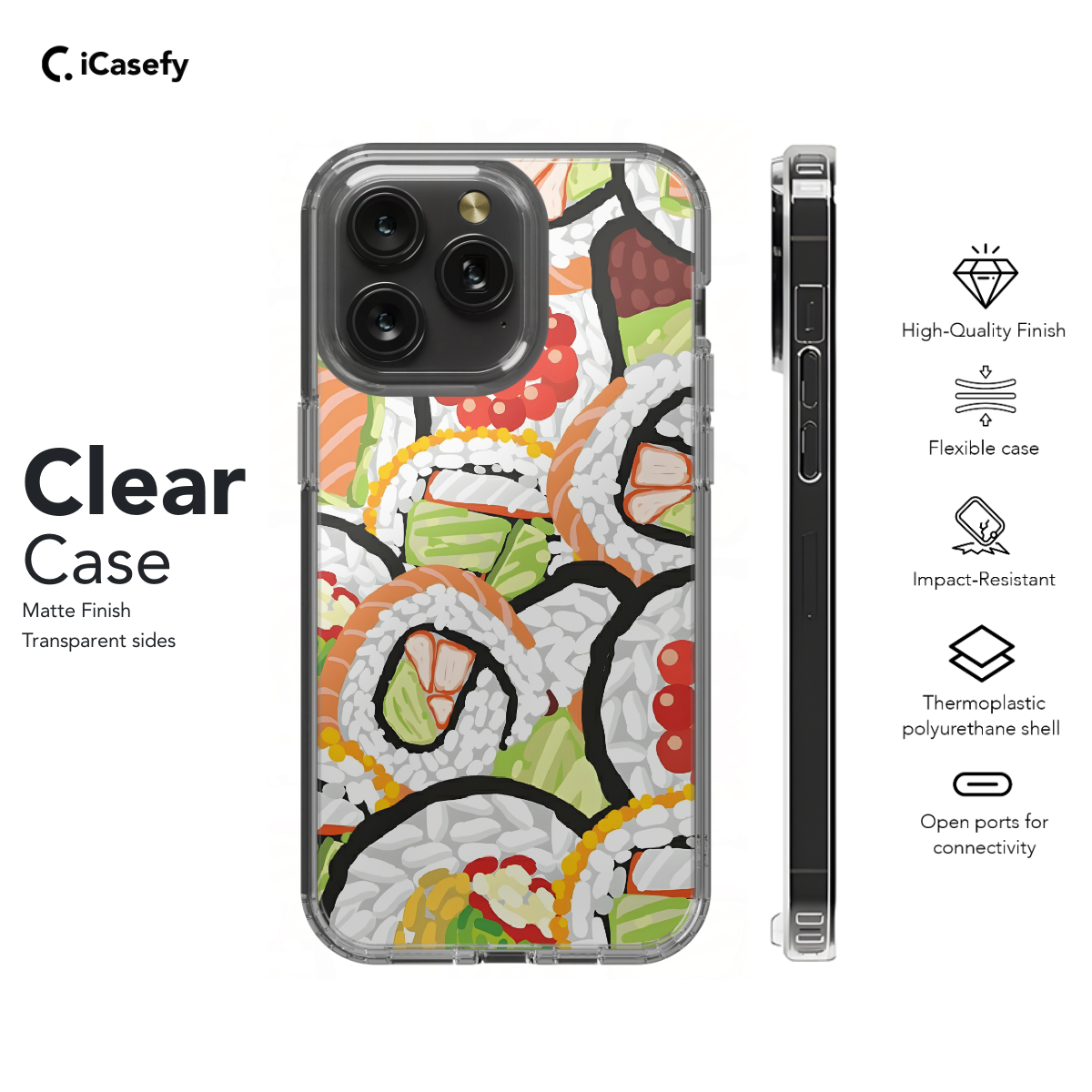 Aesthetic Seamless Sushi Phone Case iPhone Samsung Cover Pixel 1003 - Image 7