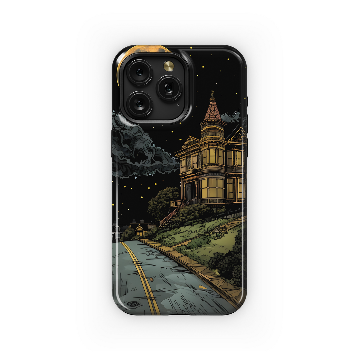 Aesthetic Whimsical Night Drawing Halloween Phone Case iPhone Samsung Cover Pixel 1805 - Image 1