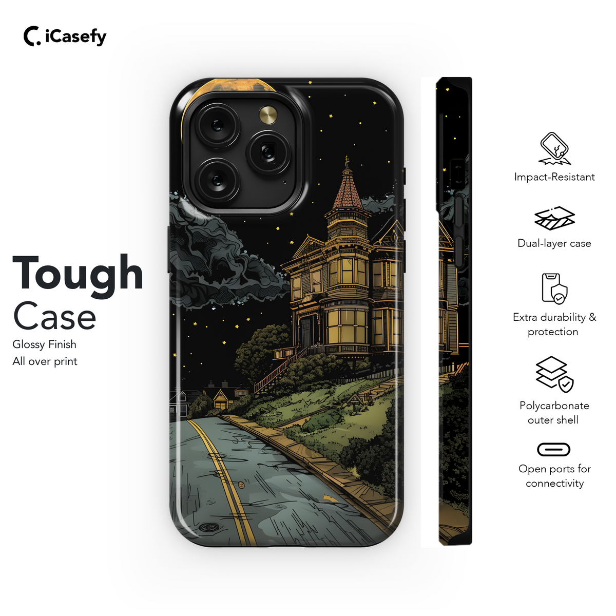 Aesthetic Whimsical Night Drawing Halloween Phone Case iPhone Samsung Cover Pixel 1805 - Image 6