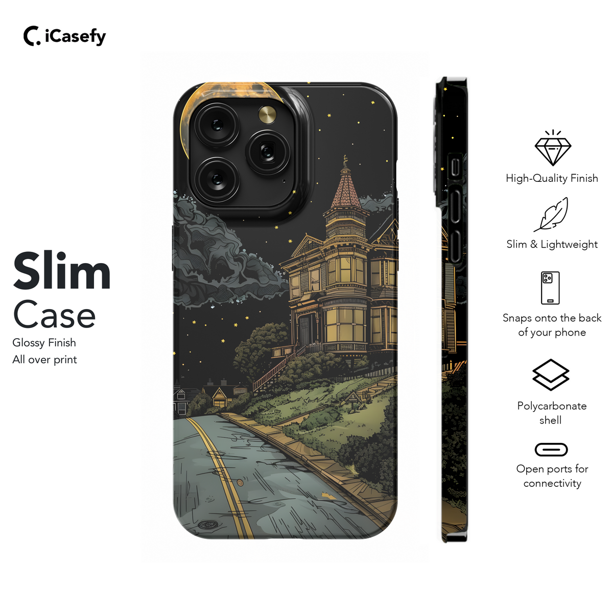 Aesthetic Whimsical Night Drawing Halloween Phone Case iPhone Samsung Cover Pixel 1805 - Image 7