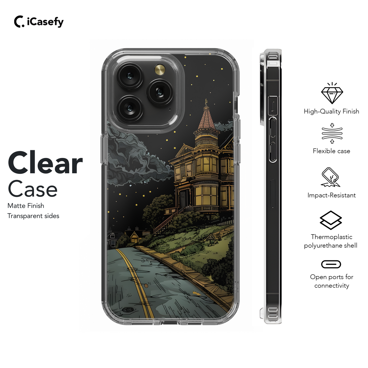 Aesthetic Whimsical Night Drawing Halloween Phone Case iPhone Samsung Cover Pixel 1805 - Image 8