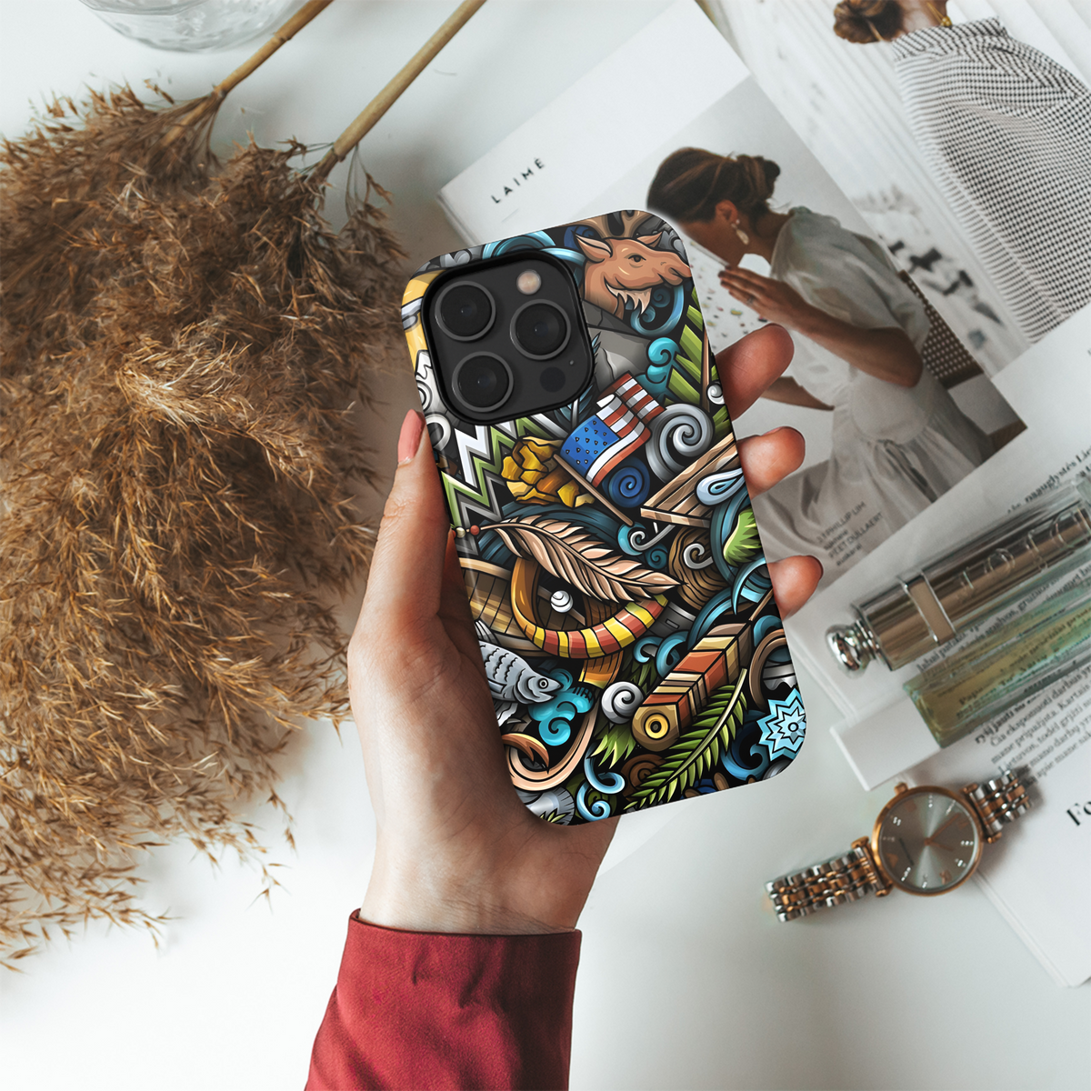 Alaska Cartoon Doodles Seamless Pattern Phone Case iPhone Samsung Cover Pixel 2139 - Image 4