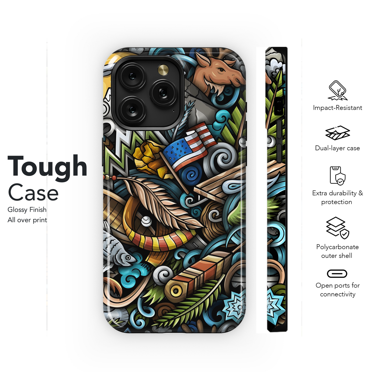 Alaska Cartoon Doodles Seamless Pattern Phone Case iPhone Samsung Cover Pixel 2139 - Image 6