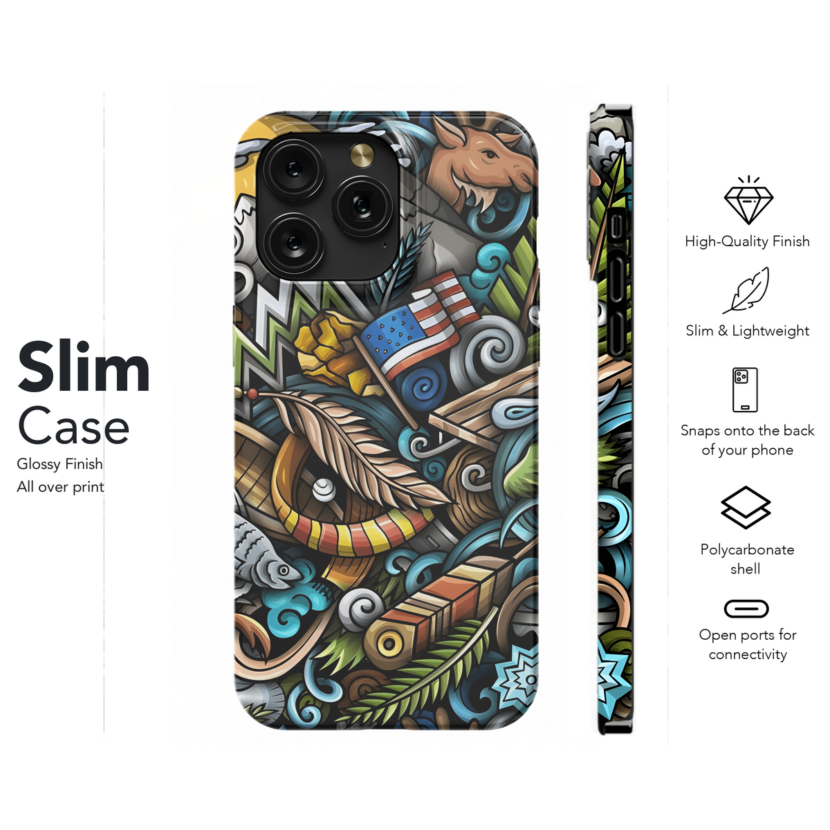 Alaska Cartoon Doodles Seamless Pattern Phone Case iPhone Samsung Cover Pixel 2139 - Image 7