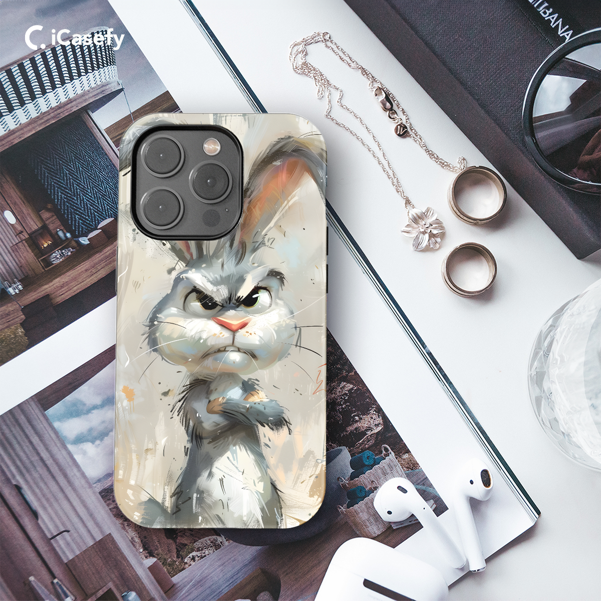 Animal Mad Rabbit Bunny Phone Case iPhone Samsung Pixel & More 492 - Image 3