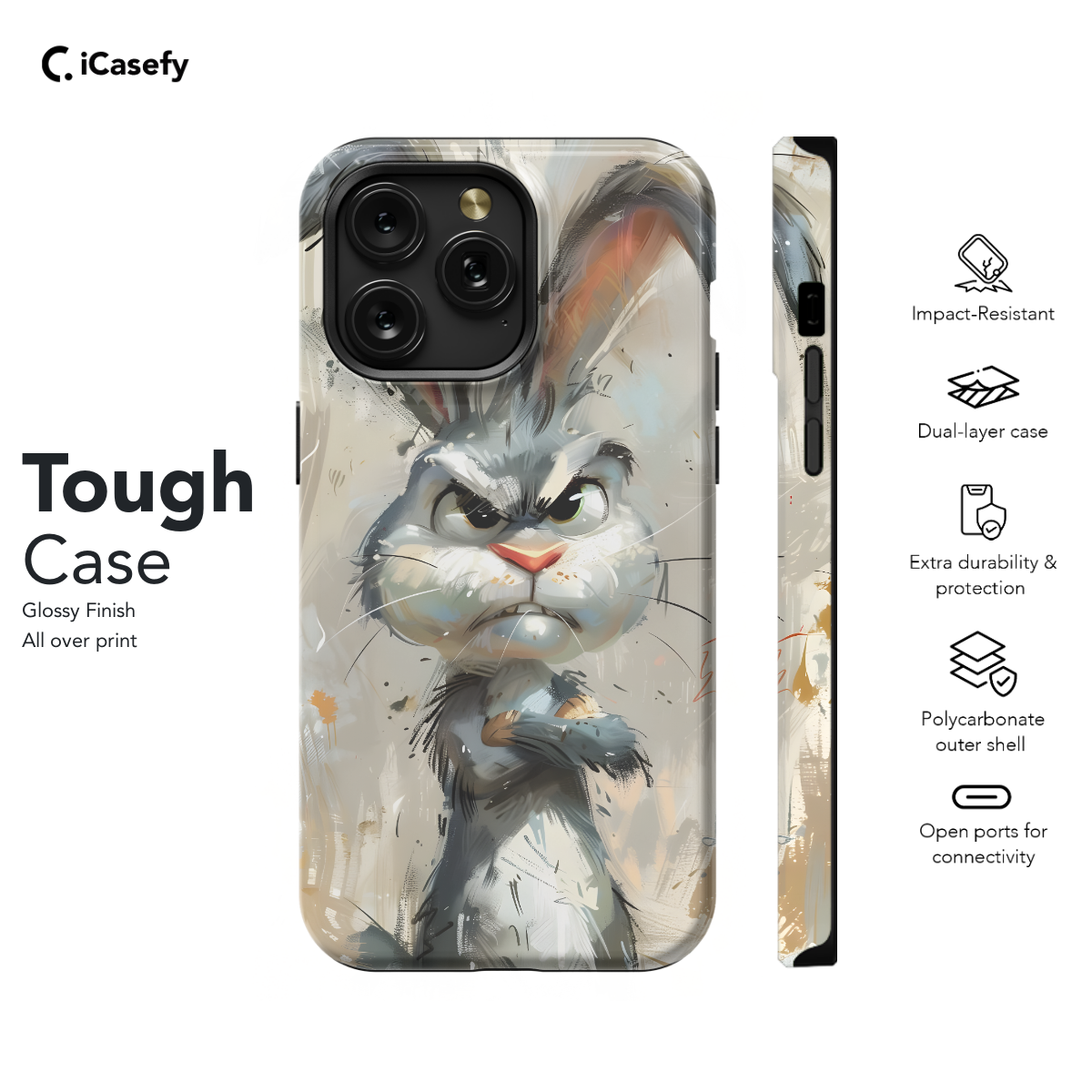 Animal Mad Rabbit Bunny Phone Case iPhone Samsung Pixel & More 492 - Image 5