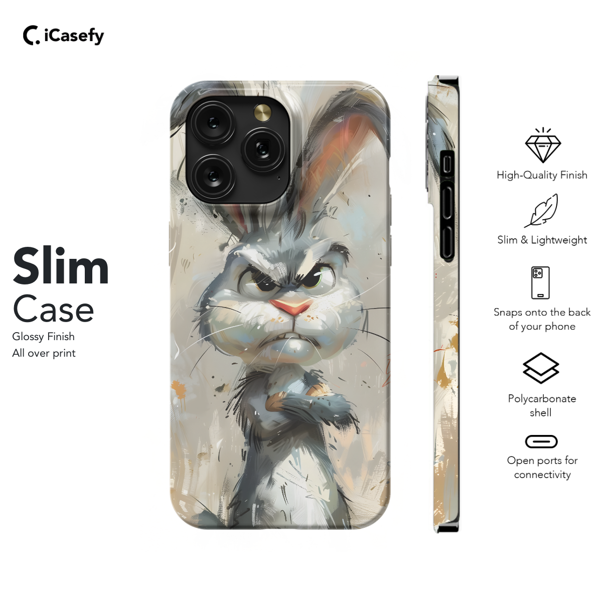 Animal Mad Rabbit Bunny Phone Case iPhone Samsung Pixel & More 492 - Image 6