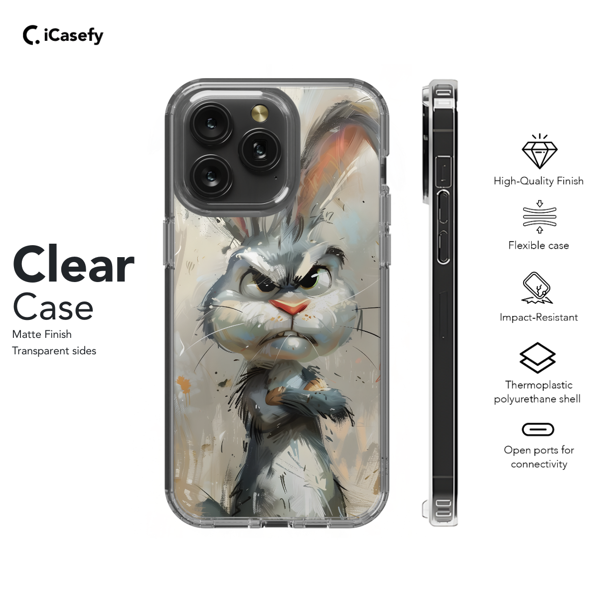 Animal Mad Rabbit Bunny Phone Case iPhone Samsung Pixel & More 492 - Image 7