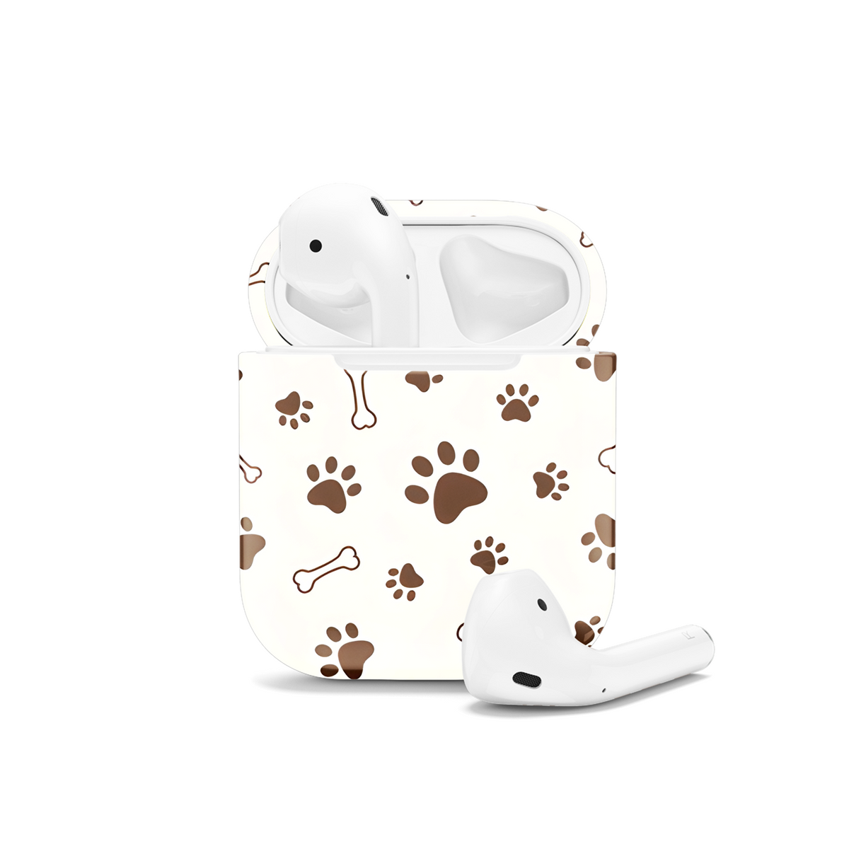 Animal Paw and Bone Pattern AirPods Case AirPods Pro AirPods Pro 2 AirPods 3 AirPods 2 Glossy 2179 - Image 1