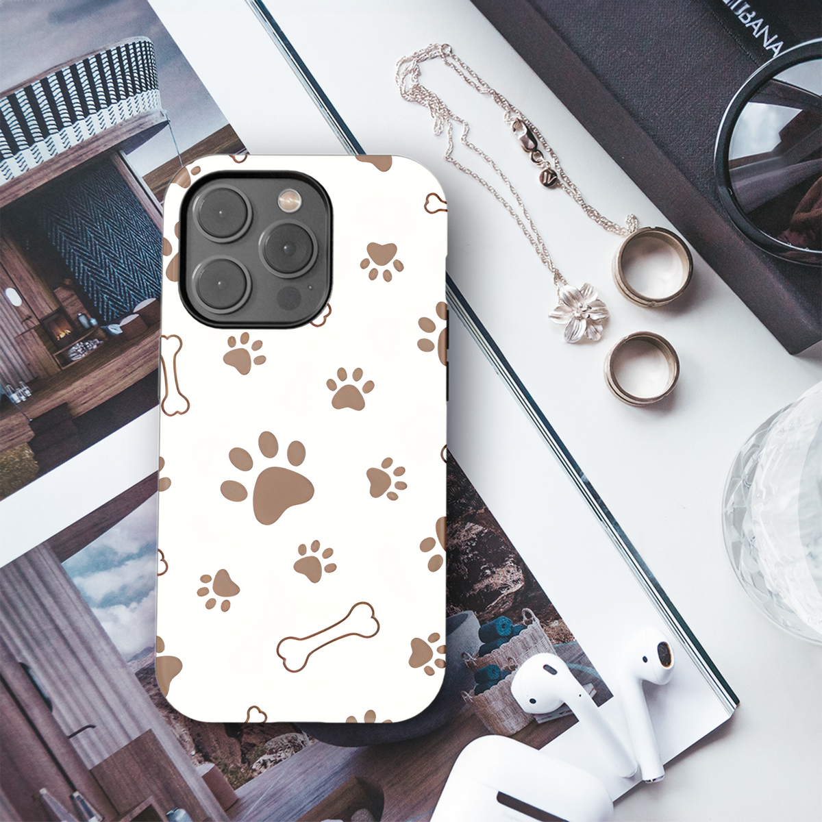 Animal Paw and Bone Pattern Phone Case iPhone Samsung Cover Pixel 2179 - Image 3