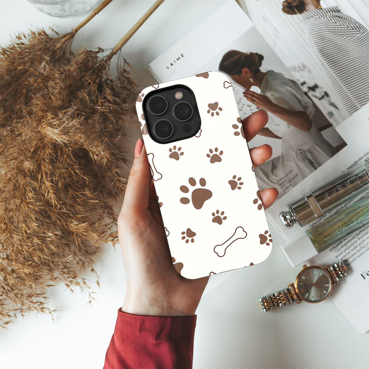 Animal Paw and Bone Pattern Phone Case iPhone Samsung Cover Pixel 2179 - Image 4