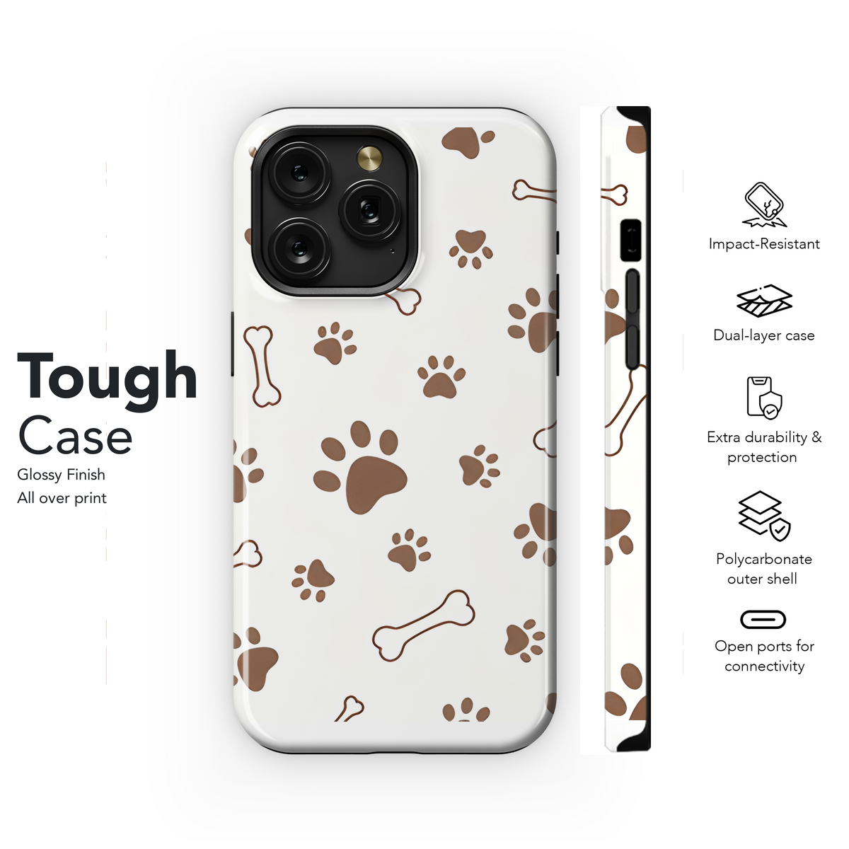 Animal Paw and Bone Pattern Phone Case iPhone Samsung Cover Pixel 2179 - Image 6