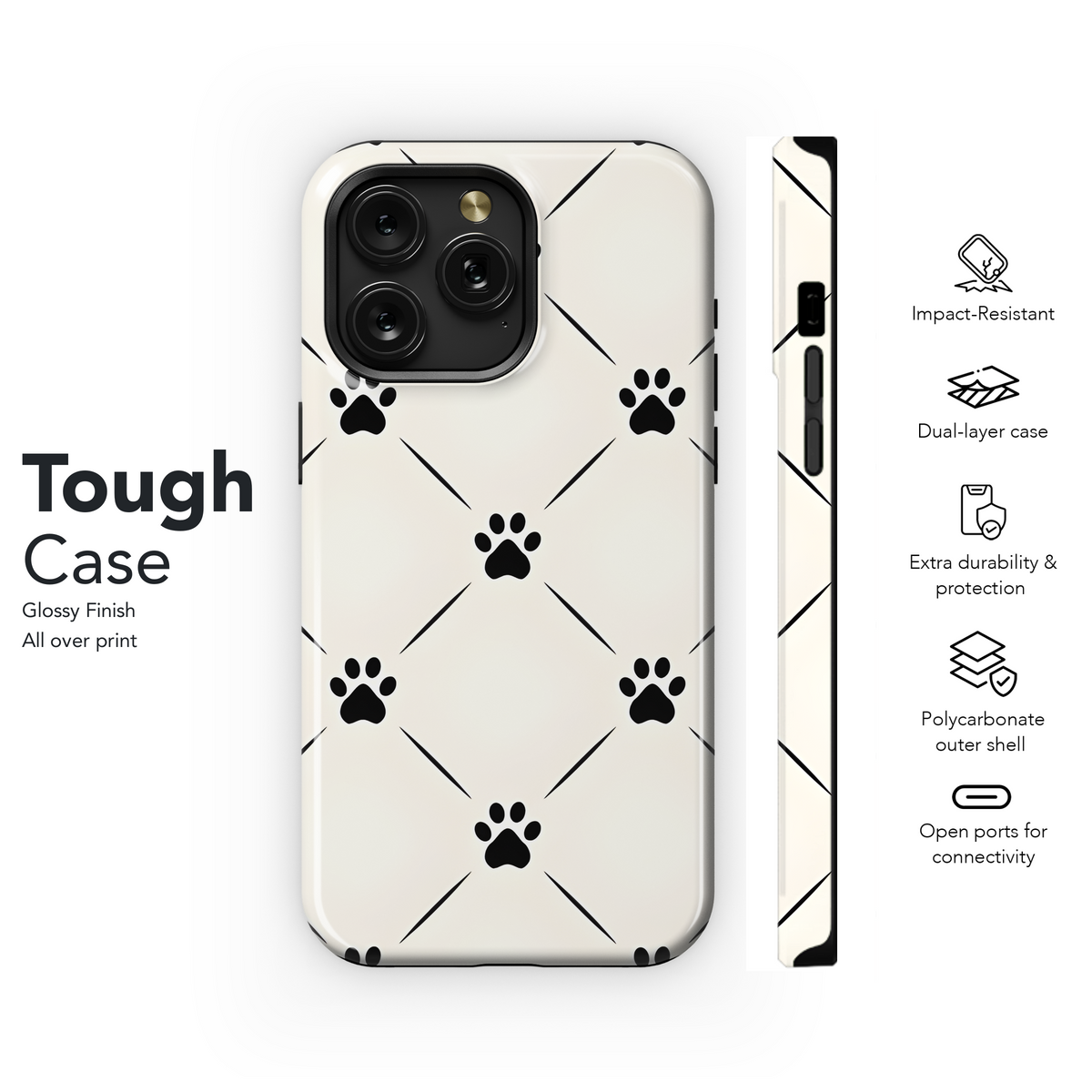 Animal Paw Footprint Phone Case iPhone Samsung Cover Pixel 3703 - Image 6