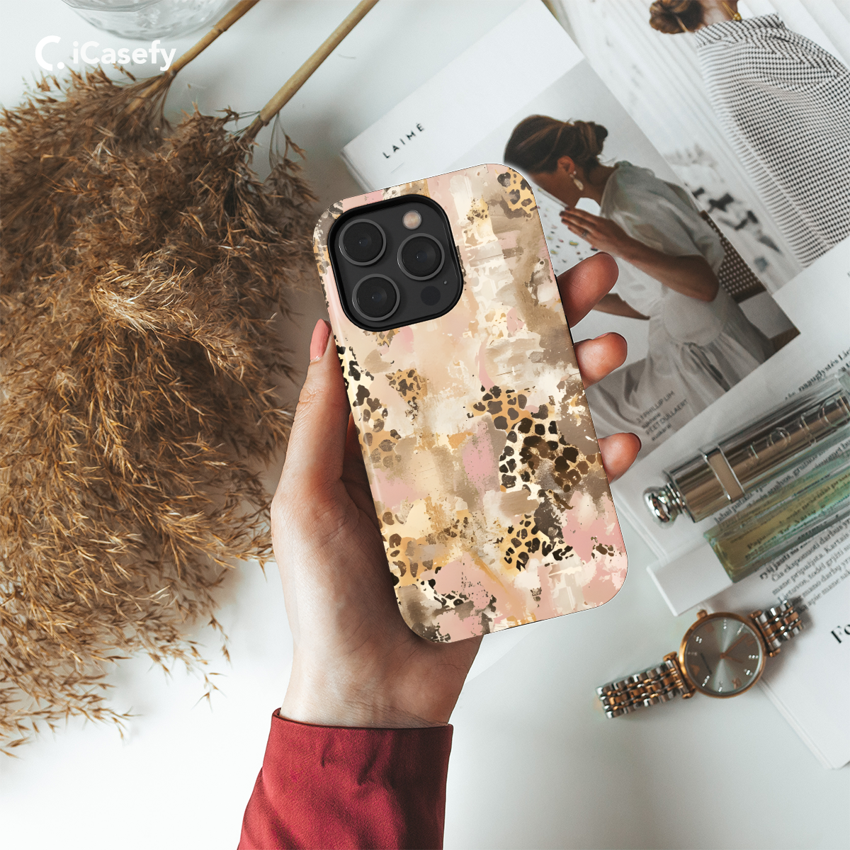 Animal Print Abstract Leopard, Tiger Watercolor Phone Case iPhone Samsung Cover Pixel 1299 - Image 2