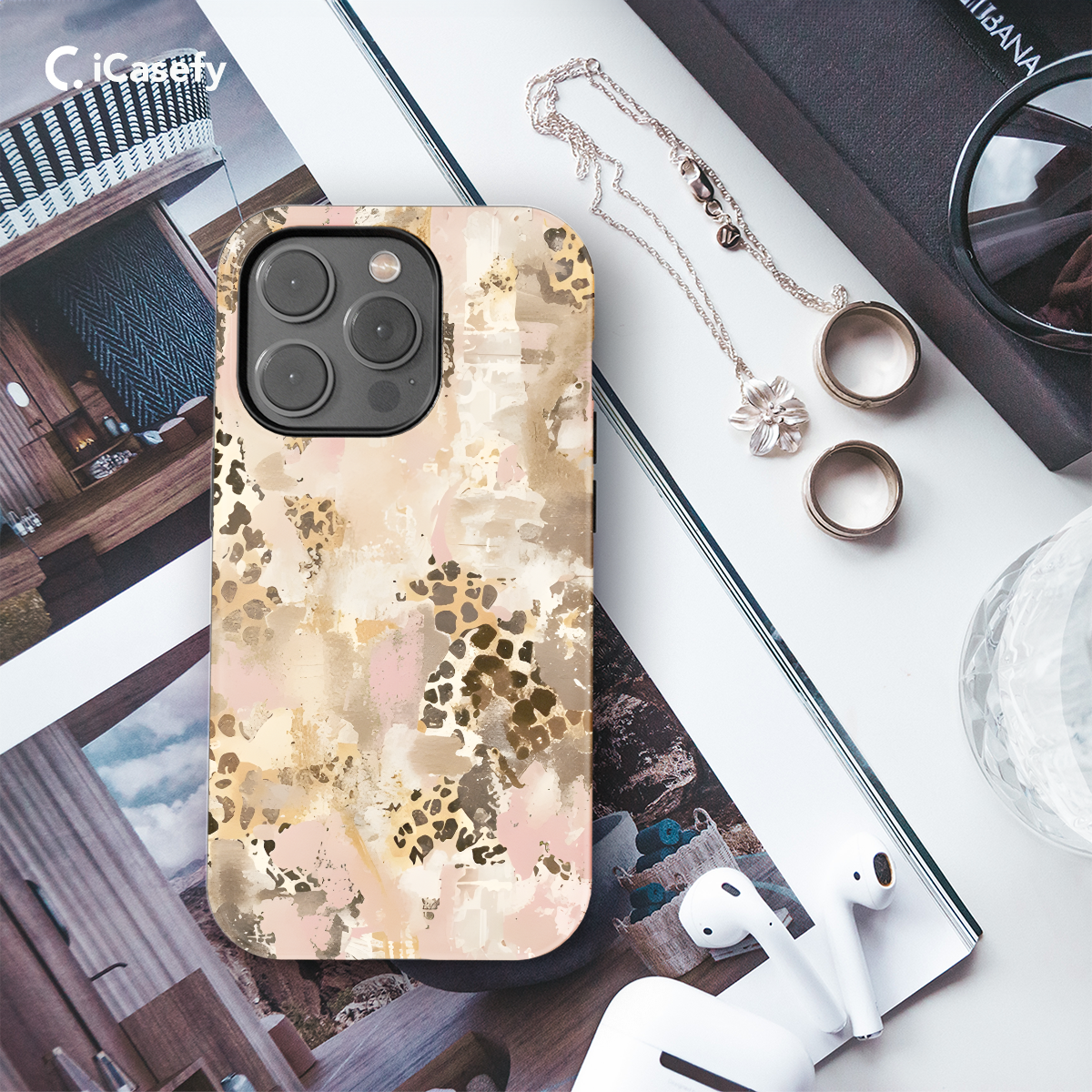 Animal Print Abstract Leopard, Tiger Watercolor Phone Case iPhone Samsung Cover Pixel 1299 - Image 3