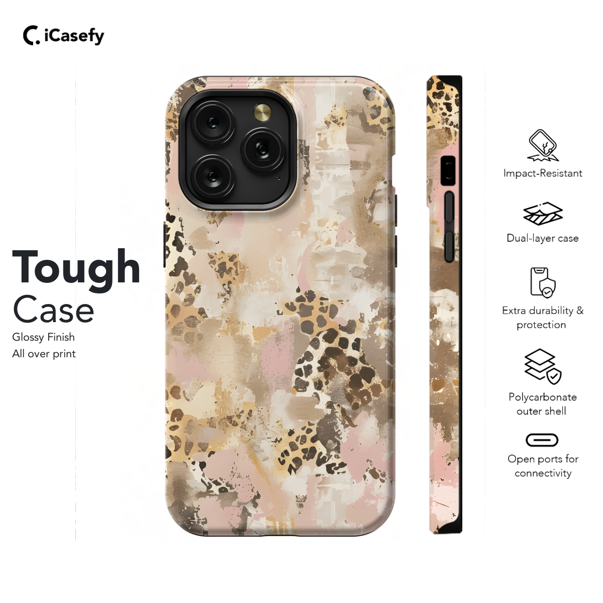 Animal Print Abstract Leopard, Tiger Watercolor Phone Case iPhone Samsung Cover Pixel 1299 - Image 5