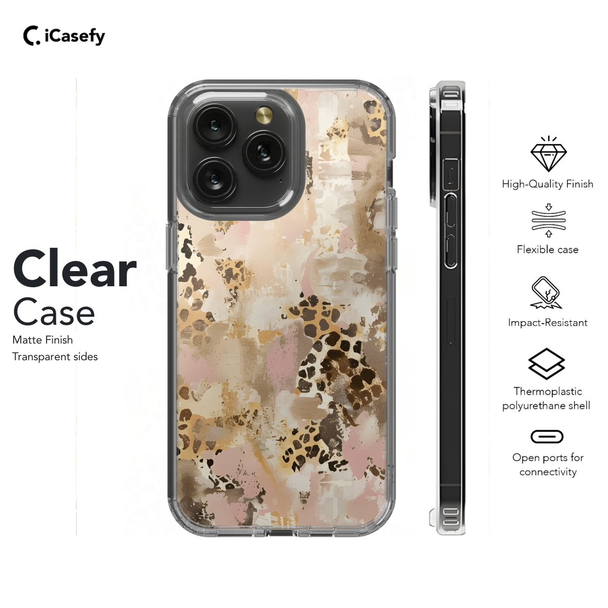 Animal Print Abstract Leopard, Tiger Watercolor Phone Case iPhone Samsung Cover Pixel 1299 - Image 7