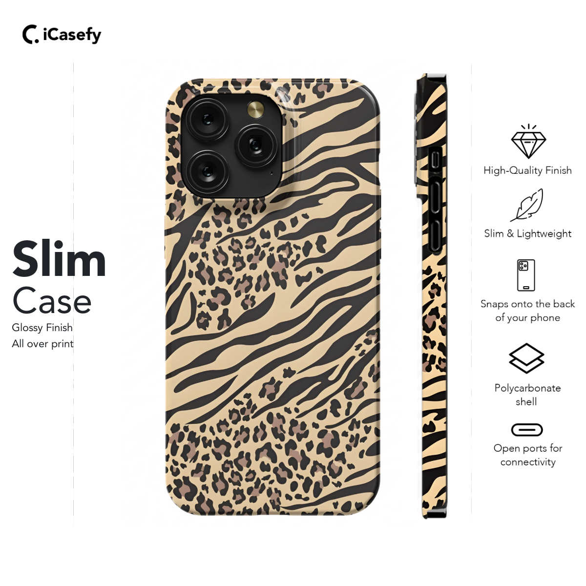 Animal Print Leopard and Zebra Texture Mix Phone Case iPhone Samsung Cover Pixel 1301 - Image 6