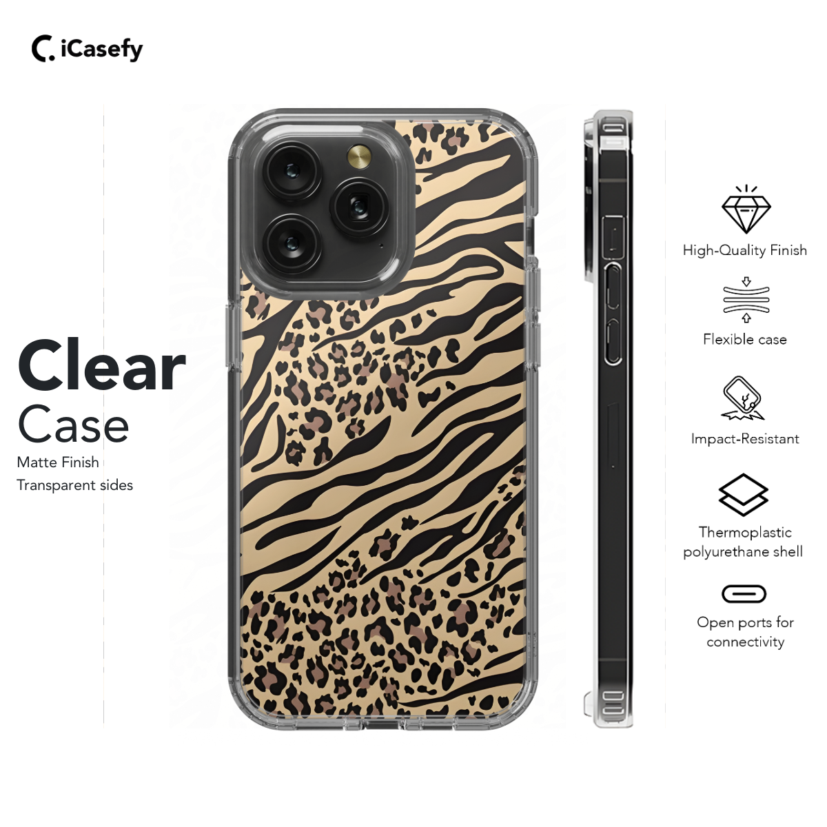 Animal Print Leopard and Zebra Texture Mix Phone Case iPhone Samsung Cover Pixel 1301 - Image 7