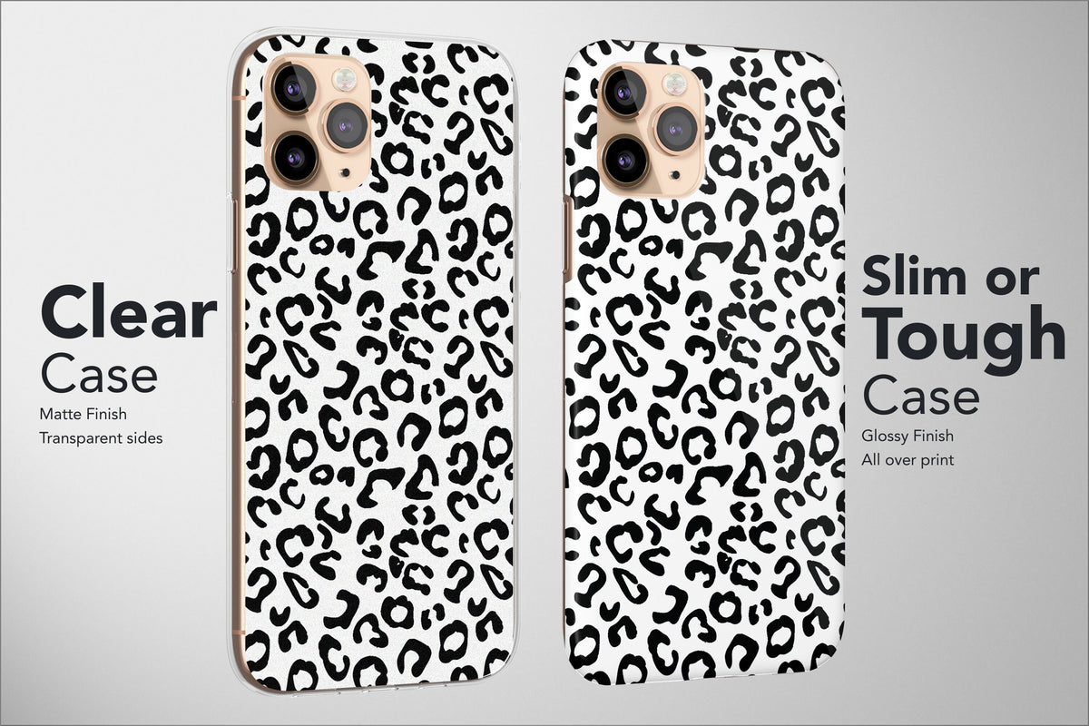 Animal Print Phone Case Black White Cheetah Zebra Leopard Cover - Image 3