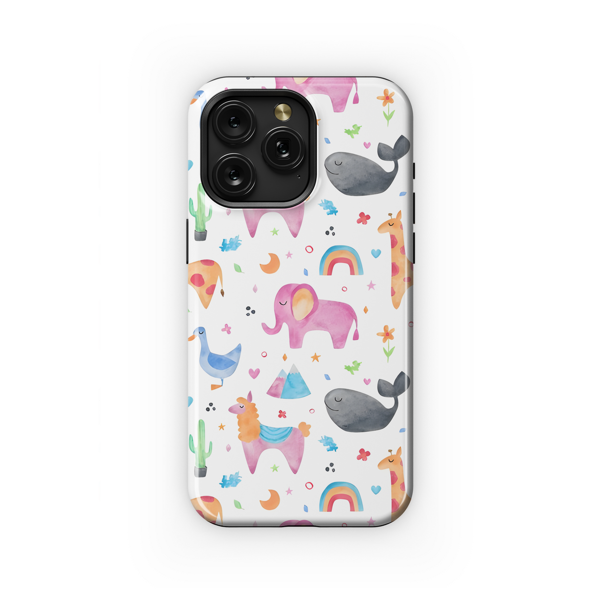 Animal Watercolor Kid Phone Case iPhone Samsung Cover Pixel 2669 - Image 1