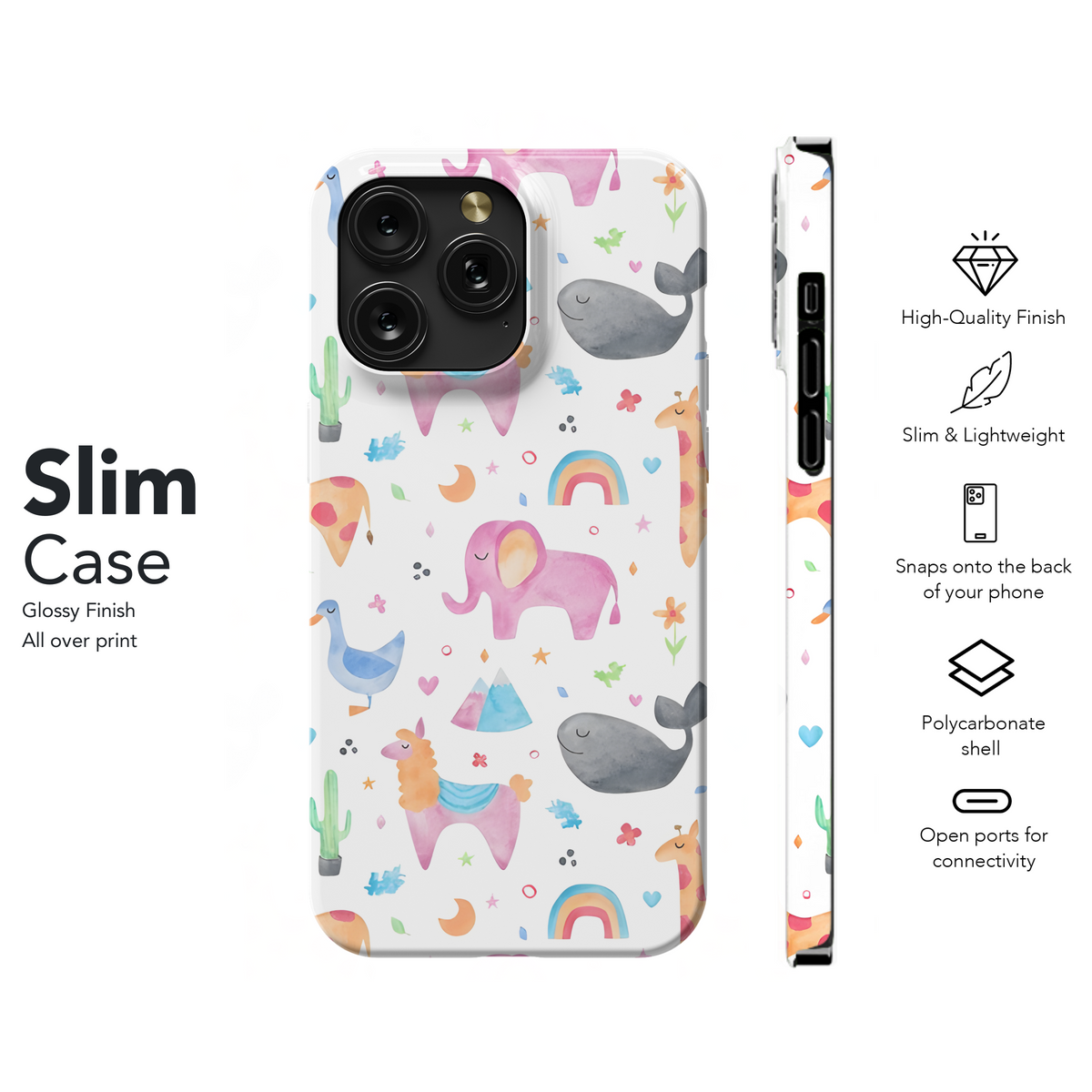 Animal Watercolor Kid Phone Case iPhone Samsung Cover Pixel 2669 - Image 7