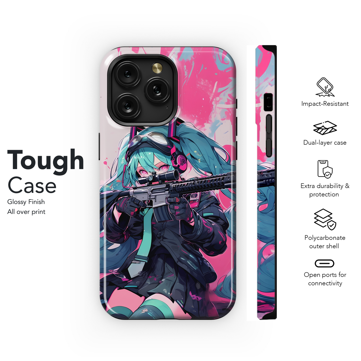 Anime Cyberpunk Rebecca Phone Case iPhone Samsung Cover Pixel 3715 - Image 6