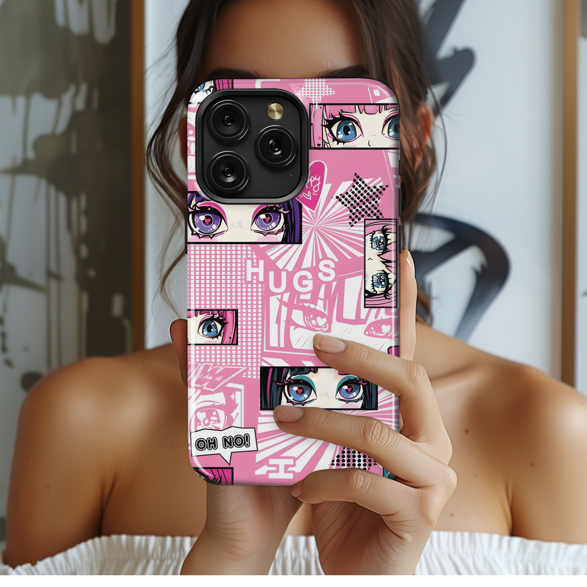 Anime Eyes Pattern for Girls Phone Case iPhone Samsung Cover Pixel 2217 - Image 2