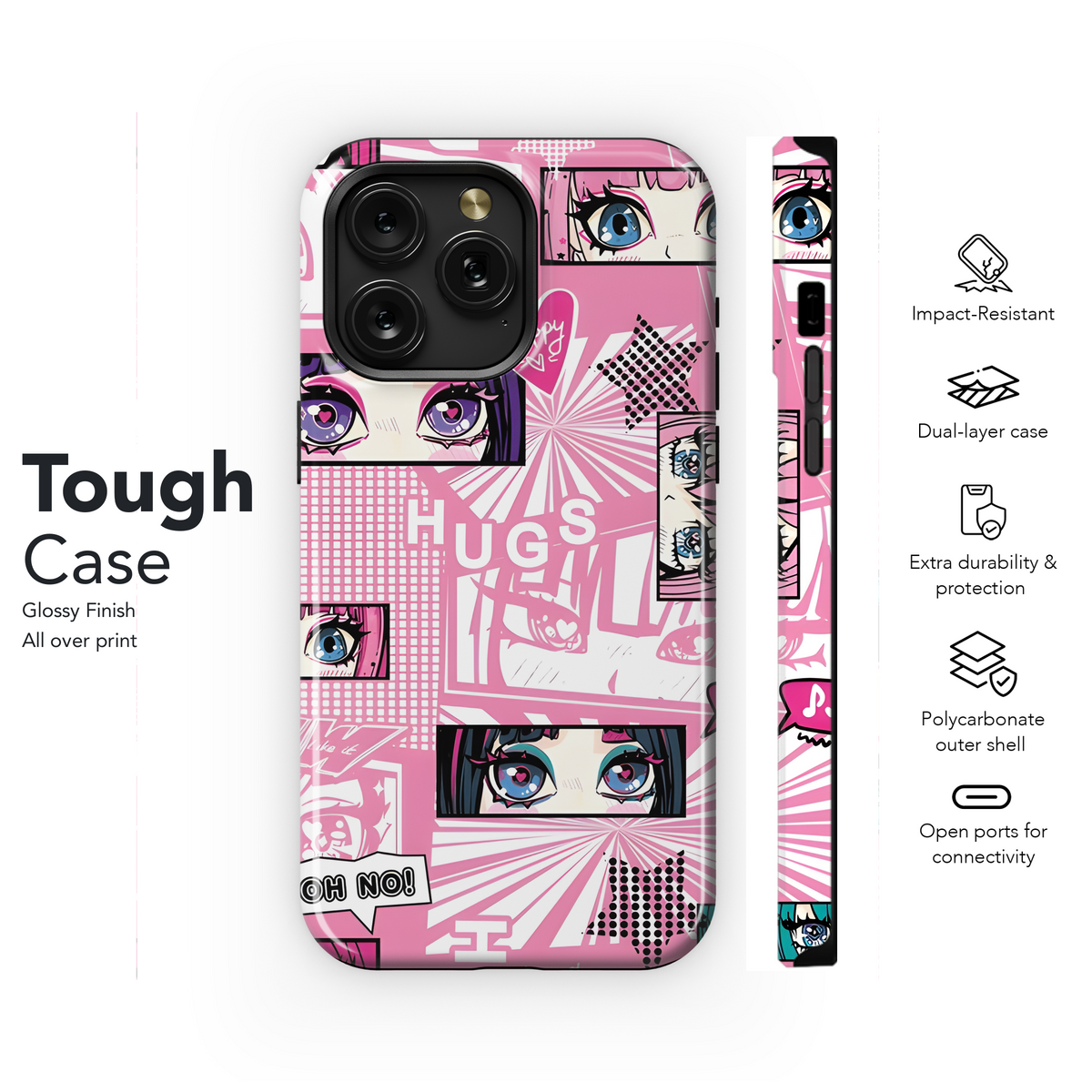 Anime Eyes Pattern for Girls Phone Case iPhone Samsung Cover Pixel 2217 - Image 6