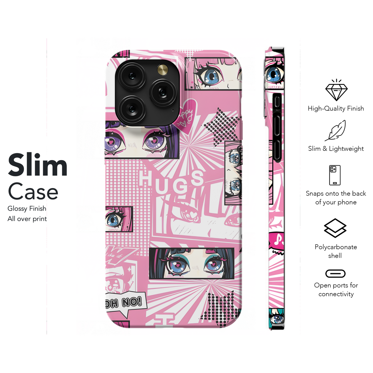 Anime Eyes Pattern for Girls Phone Case iPhone Samsung Cover Pixel 2217 - Image 7