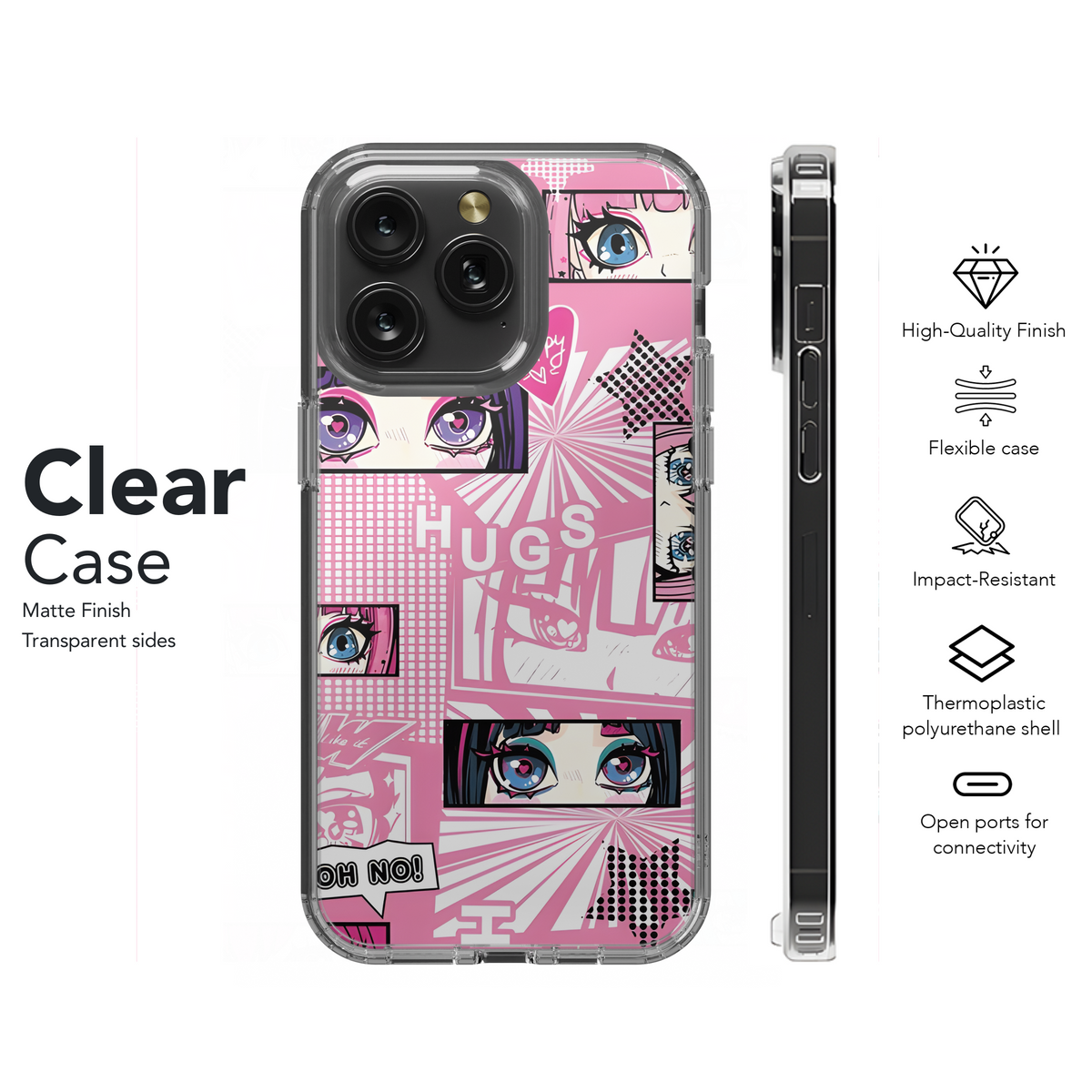 Anime Eyes Pattern for Girls Phone Case iPhone Samsung Cover Pixel 2217 - Image 8