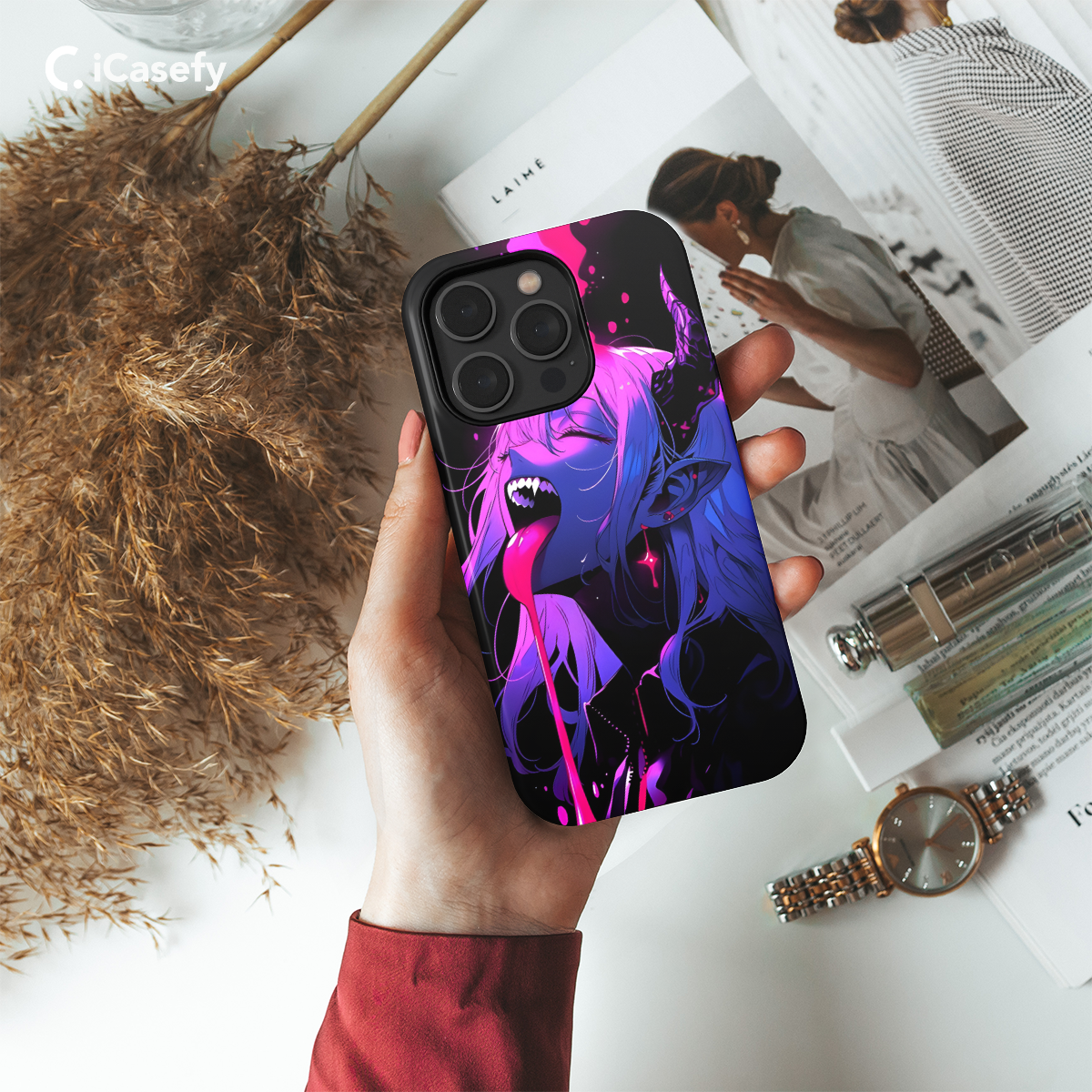 Anime Girl Gothic Phone Case iPhone Samsung Cover Pixel 632 - Image 2