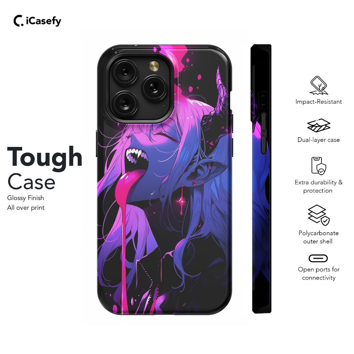 Anime Girl Gothic Phone Case iPhone Samsung Cover Pixel 632 - Image 5