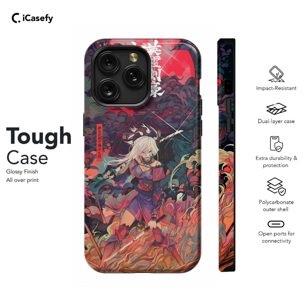 Anime Samurai Cyberpunk Art Phone Case iPhone Samsung Pixel & More 551 - Image 5