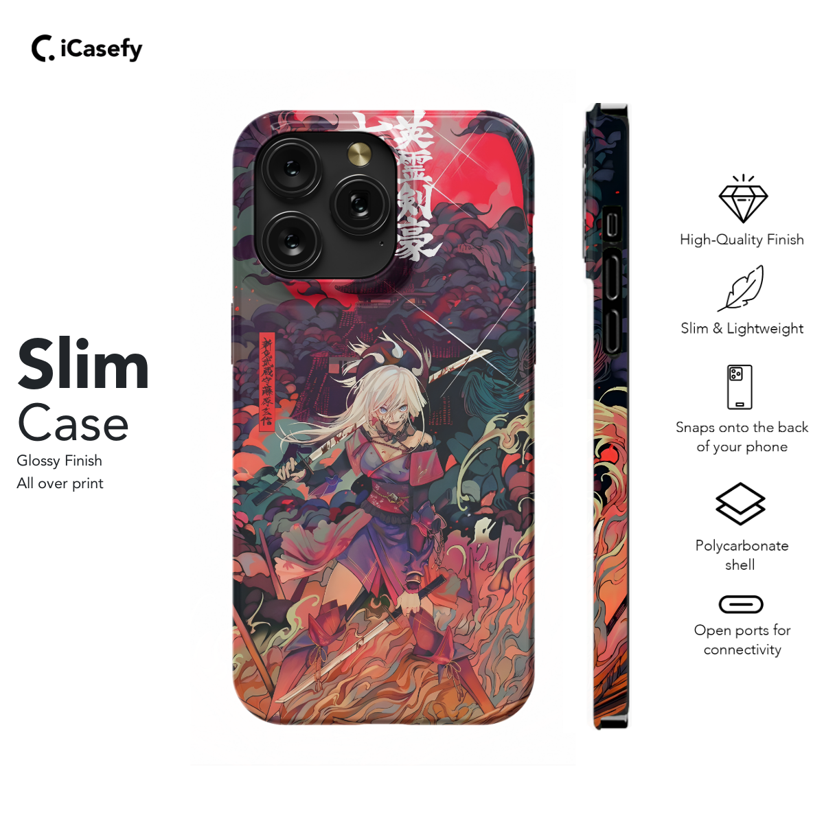 Anime Samurai Cyberpunk Art Phone Case iPhone Samsung Pixel & More 551 - Image 6