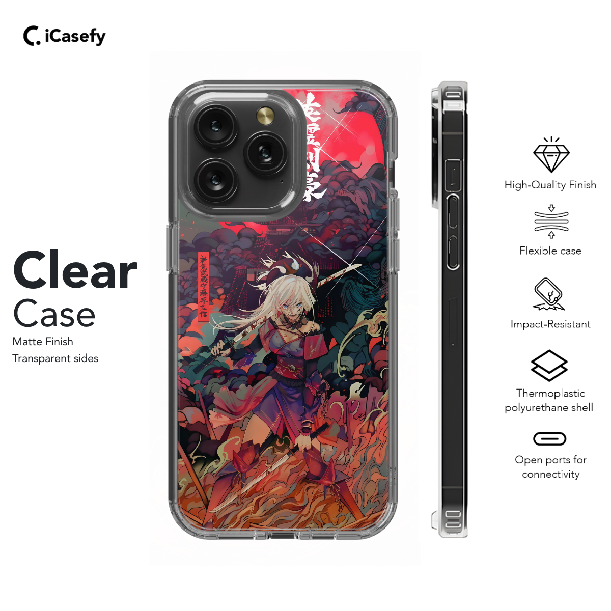 Anime Samurai Cyberpunk Art Phone Case iPhone Samsung Pixel & More 551 - Image 7