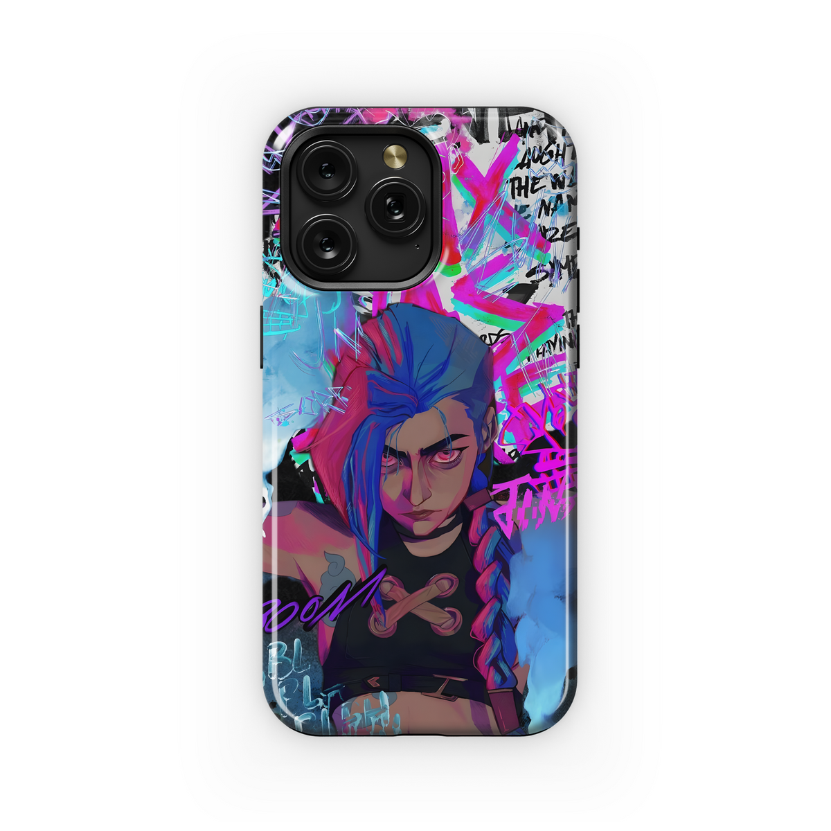 Arcane Cyberpunk Girl Power Phone Case iPhone Samsung Cover Pixel 4054 - Image 1