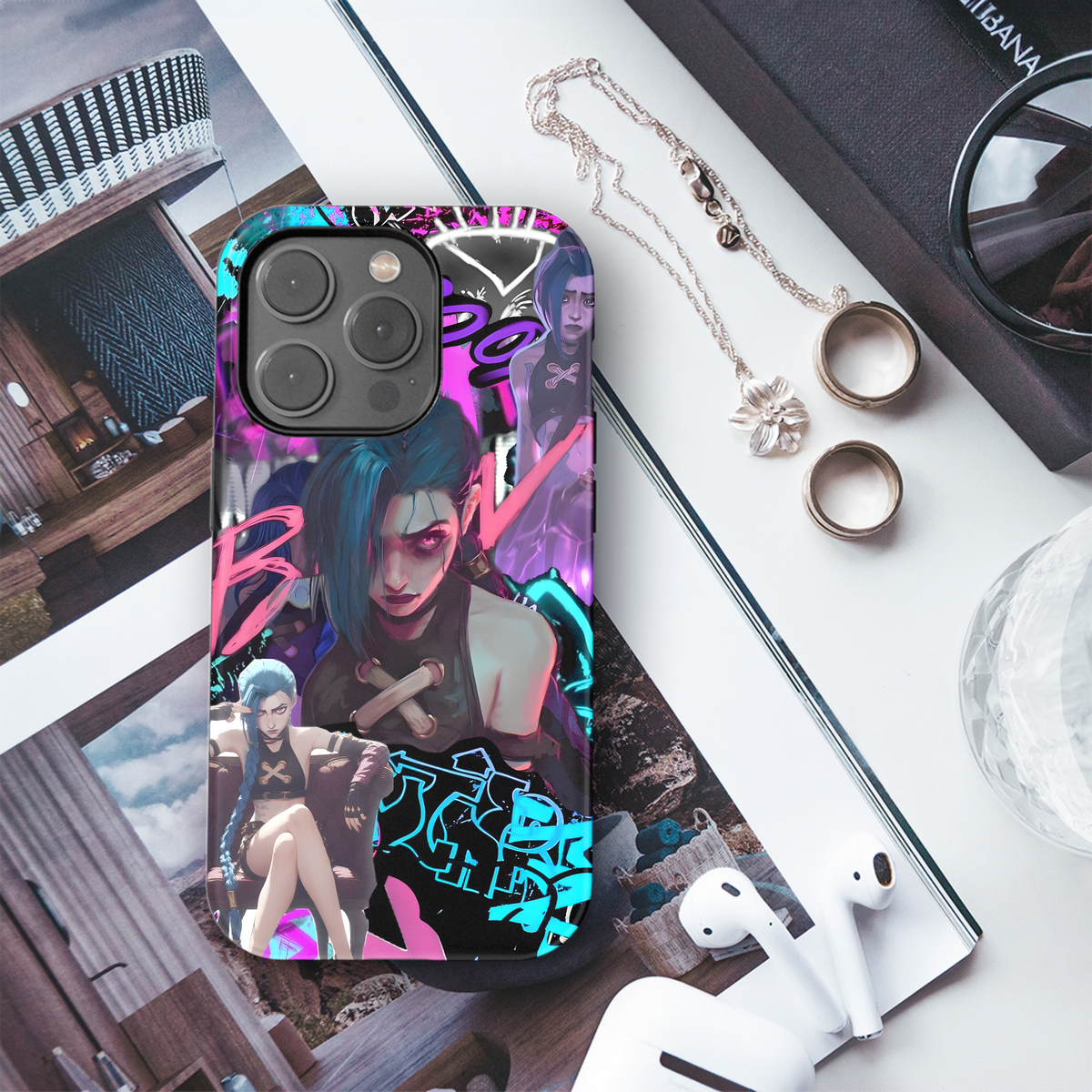 Arcane Cyberpunk Style Phone Case iPhone Samsung Cover Pixel 4053 - Image 3